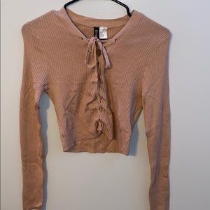 long sleeve nude sweater